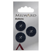 Milward Knoop Donkerblauw met Werkje Wit 17mm (3 stuks)