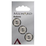 Milward Knoop Doorschijnend met Zwarte Rand 17mm (3 stuks)