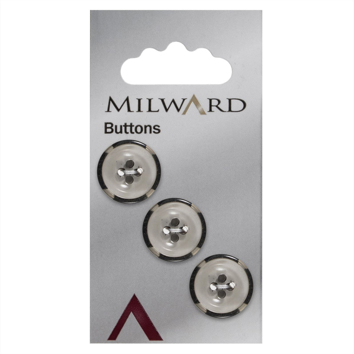 Milward Knoop Doorschijnend met Zwarte Rand 17mm (3 stuks)