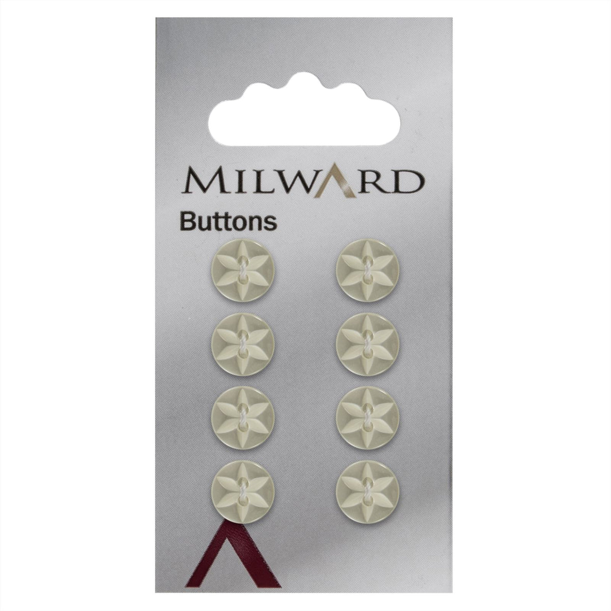 Milward Knoop Geel Glans Bloem/Ster 10mm (8 stuks)