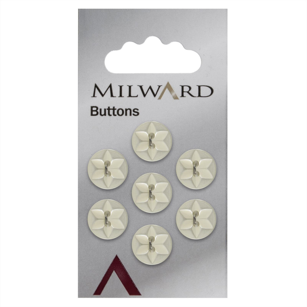 Milward Knoop Geel Glans Bloem/Ster 12mm (7 stuks)