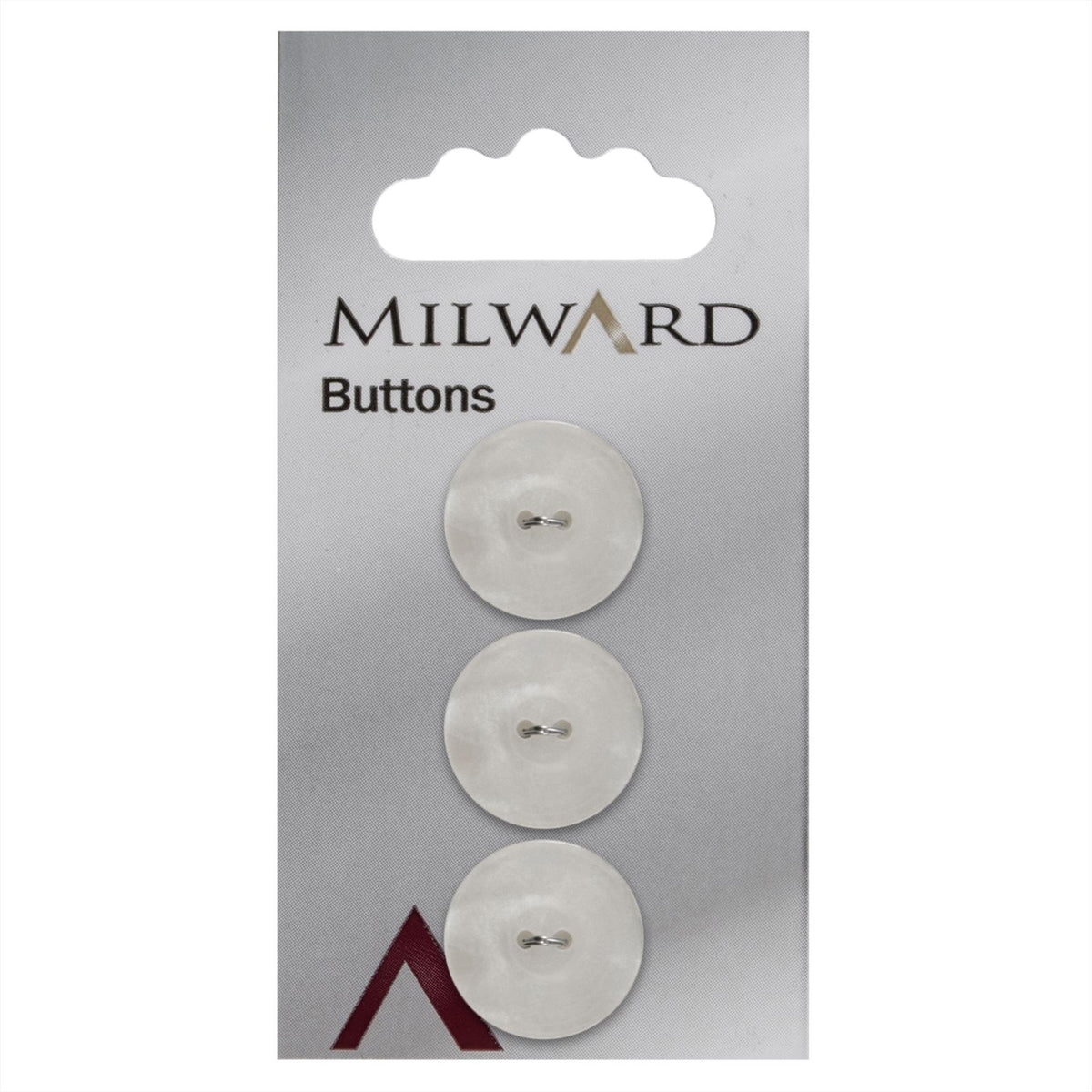 Milward Knoop Glans Wit 17mm (3 stuks)