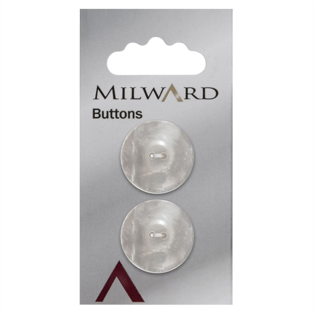 Milward Knoop Glans Wit 22mm (2 stuks)