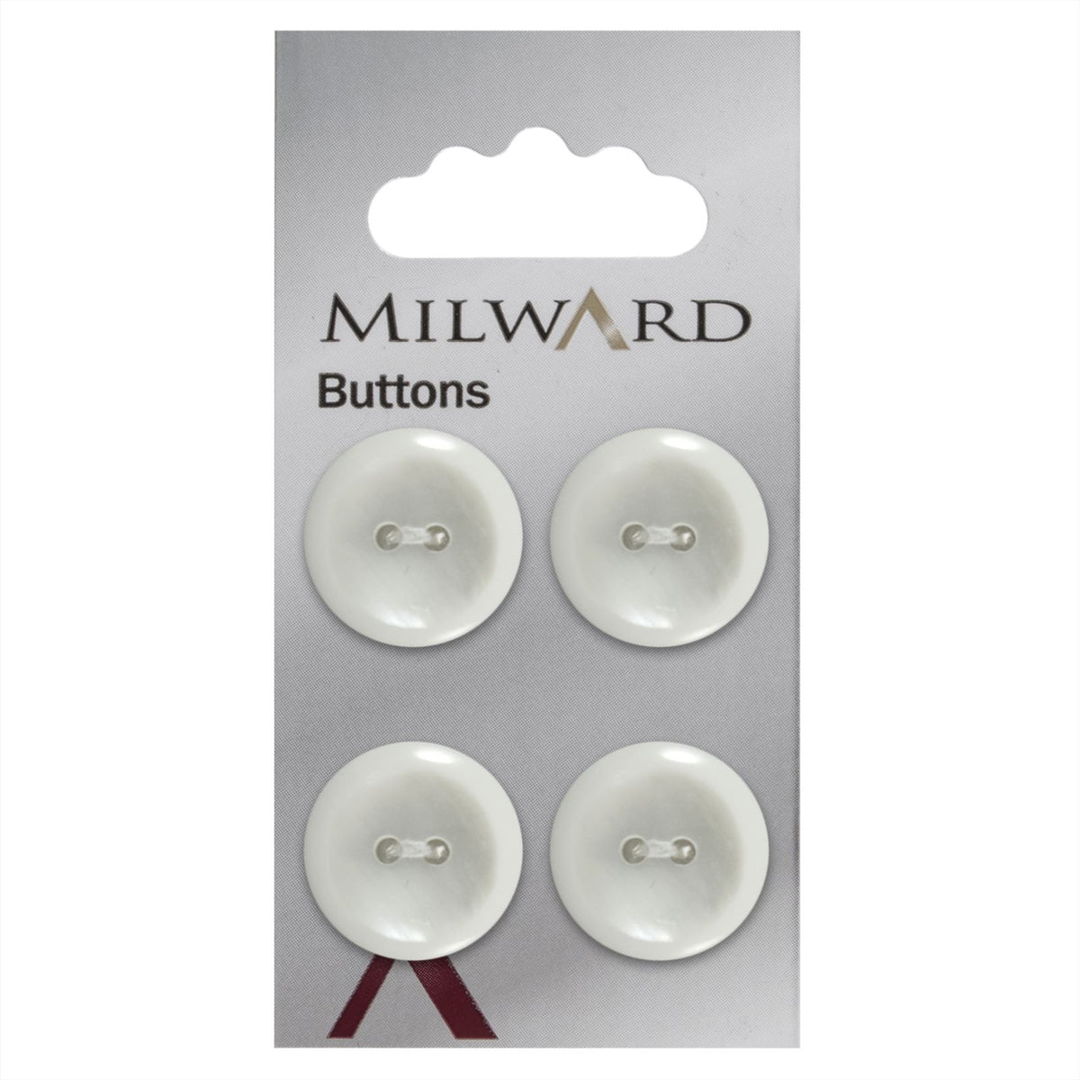 Milward Knoop Glanzend Parelmoer Wit 19mm (4 stuks)