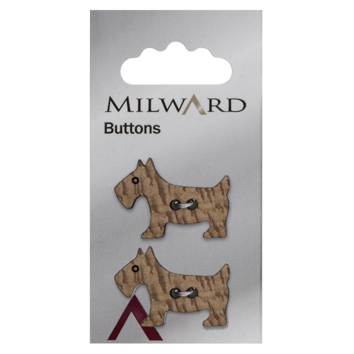 Milward Knoop Hout Hondje 30mm (2 stuk)