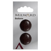 Milward Knoop Leder 02 Donkerbruin 20mm (2 stuks)