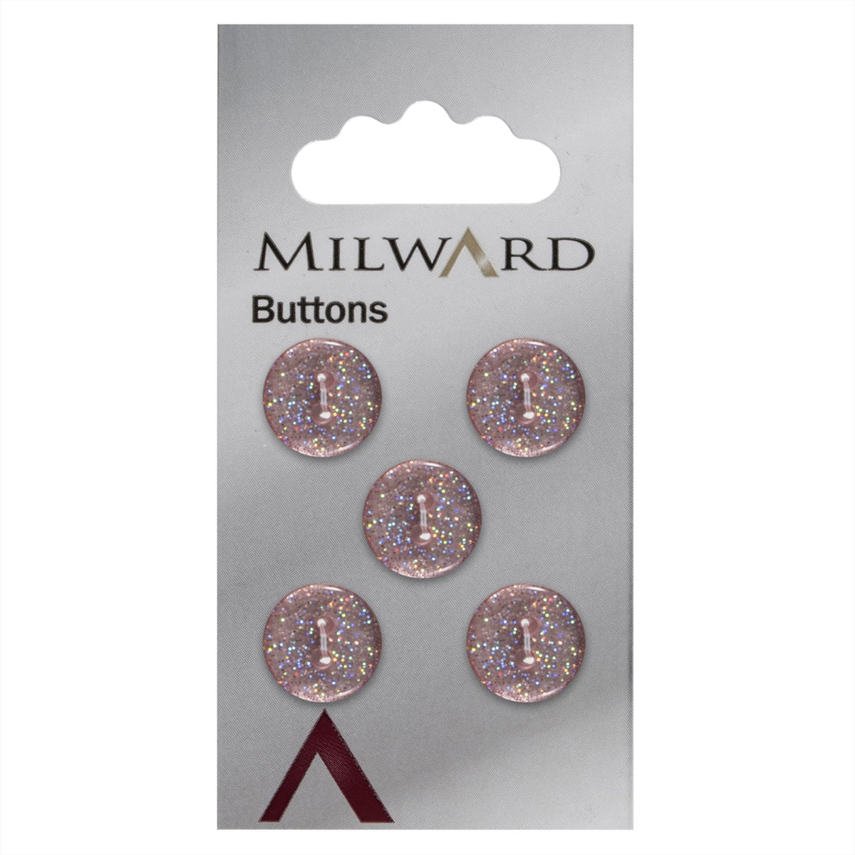 Milward Knoop Licht Roze Glitter 12mm (5 stuks)