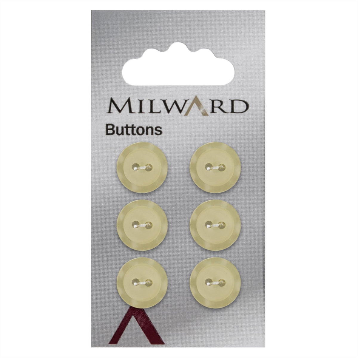 Milward Knoop Lichtgeel Met Parelmoer Rand 13mm (6 stuks)