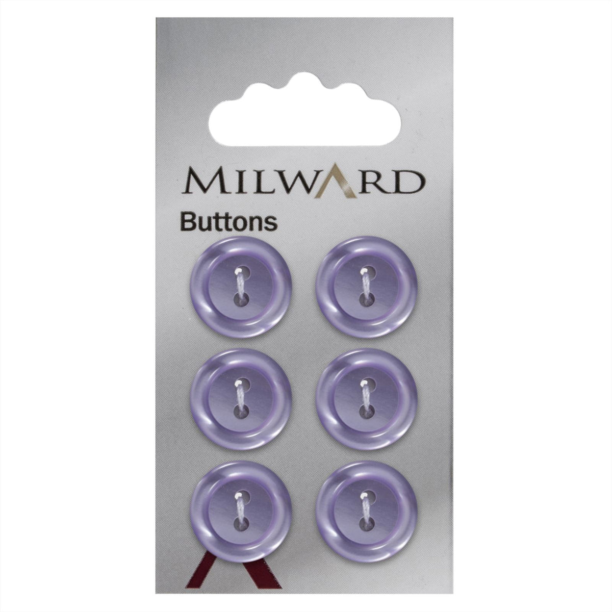 Milward Knoop Lila Glans Met Opstaande Rand 15mm (6 stuks)
