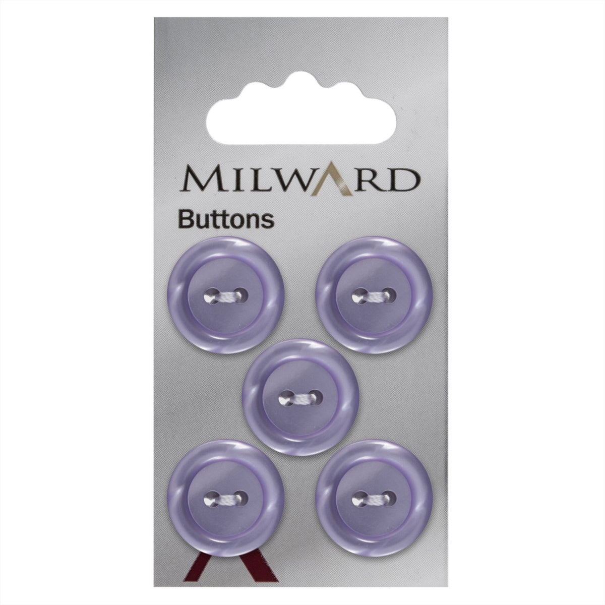 Milward Knoop Lila Glans Met Opstaande Rand 17mm (5 stuks)