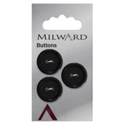 Milward Knoop Mat met Rand Glans Zwart 20mm (3 stuks)