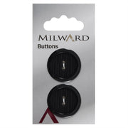 Milward Knoop Mat met Rand Glans Zwart 25mm (2 stuks)