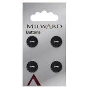 Milward Knoop Mat met Reliëf Rand Zwart 12mm (4 stuks)
