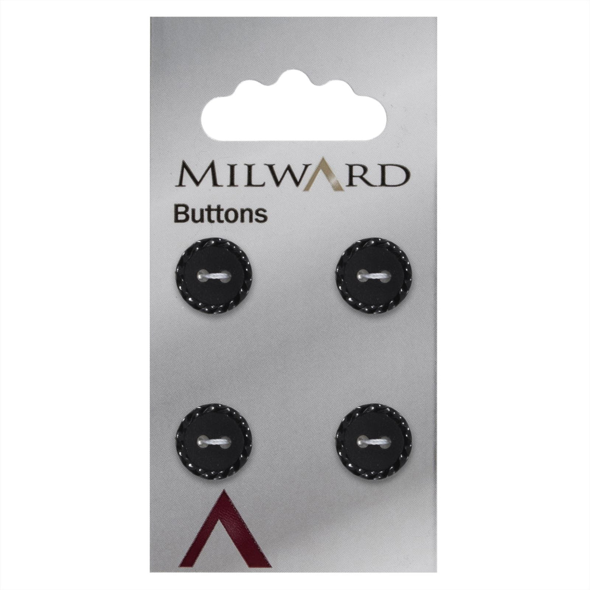 Milward Knoop Mat met Reliëf Rand Zwart 12mm (4 stuks)