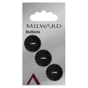 Milward Knoop Mat met Reliëf Rand Zwart 19mm (3 stuks)