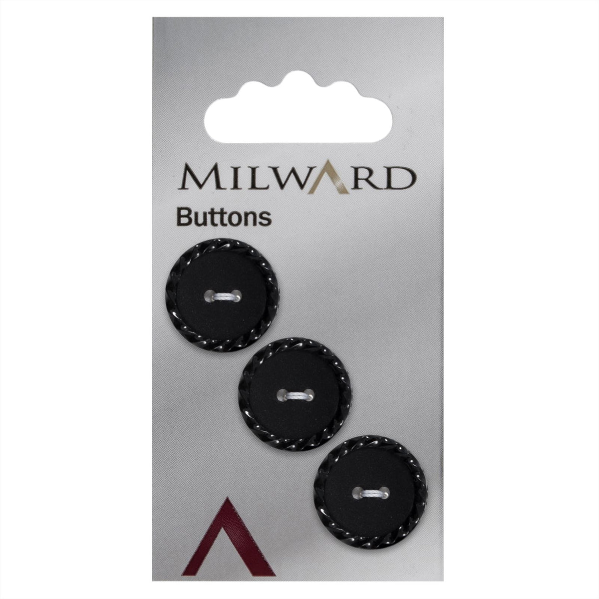 Milward Knoop Mat met Reliëf Rand Zwart 19mm (3 stuks)