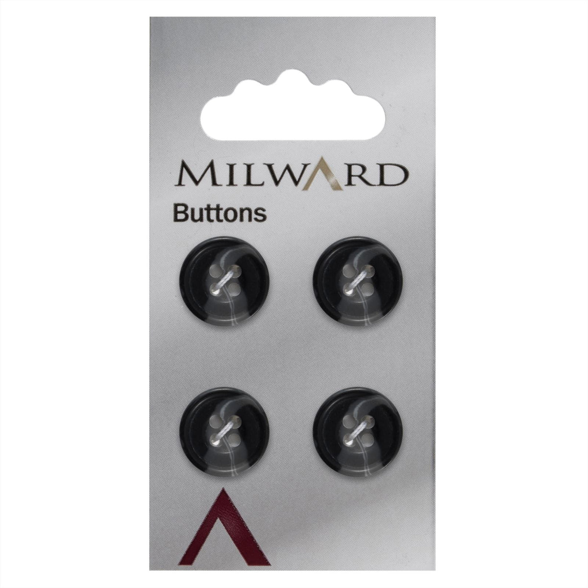 Milward Knoop Mat Zwart/Grijs 15mm (4 stuks)