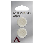 Milward Knoop met Opstaande Rand Wit 22mm (2 stuks)