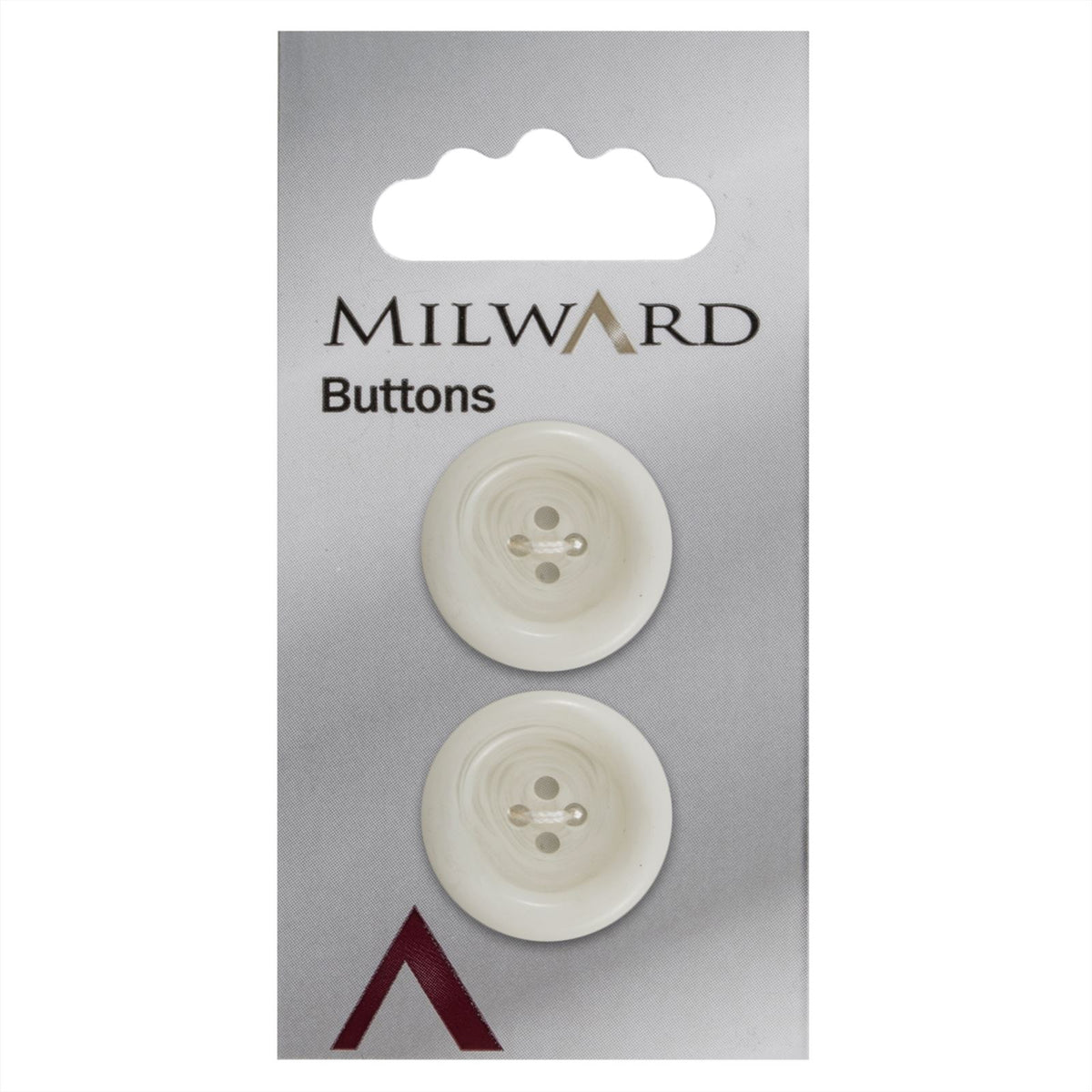 Milward Knoop met Opstaande Rand Wit 22mm (2 stuks)