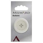 Milward Knoop met Opstaande Rand Wit 34mm (1 stuk)