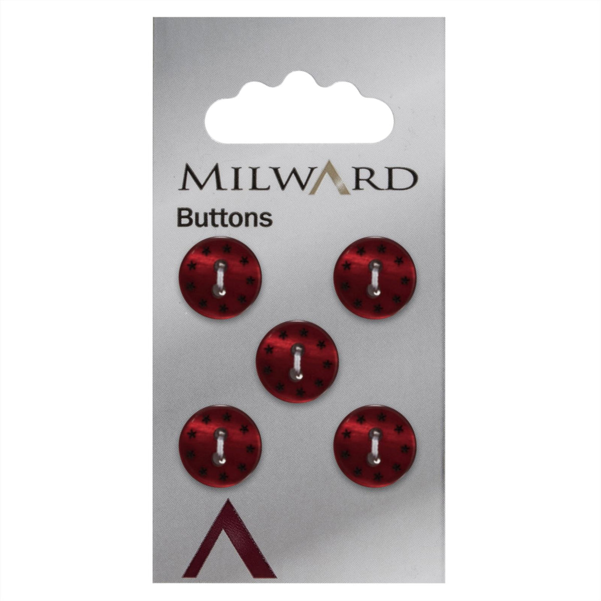 Milward Knoop met Sterretjes Rood 12mm (5 stuks)