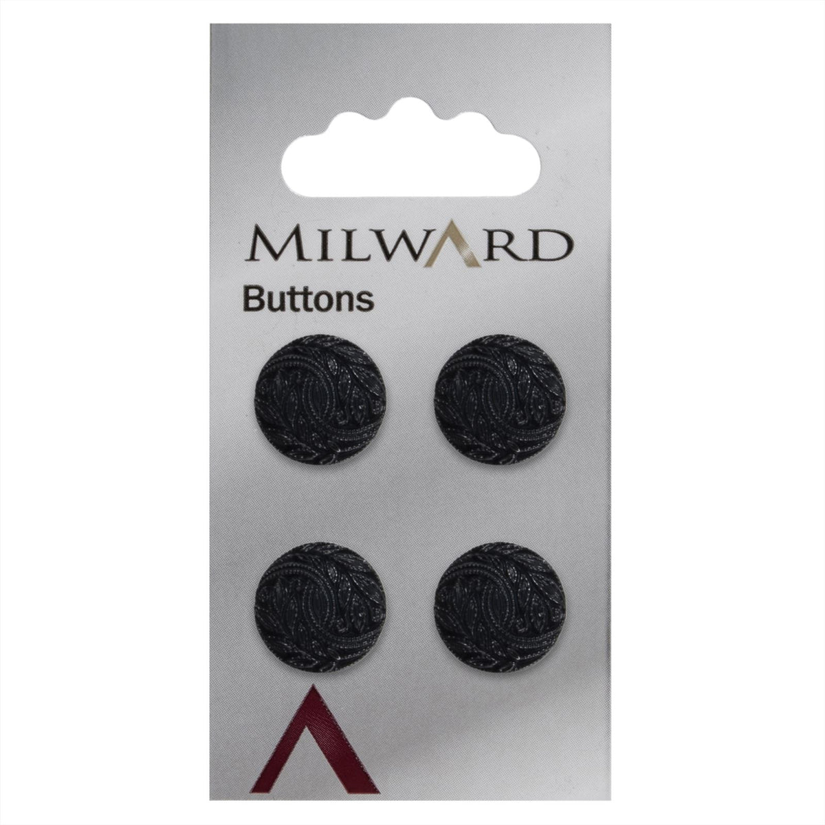 Milward Knoop Metaal Blauw/Zwart Bladpatroon 15mm (4 stuks)