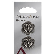 Milward Knoop Metaal Zilver/Zwart 22mm (2 stuks)