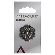 Milward Knoop Metaal Zilver/Zwart 27mm (1 stuk)