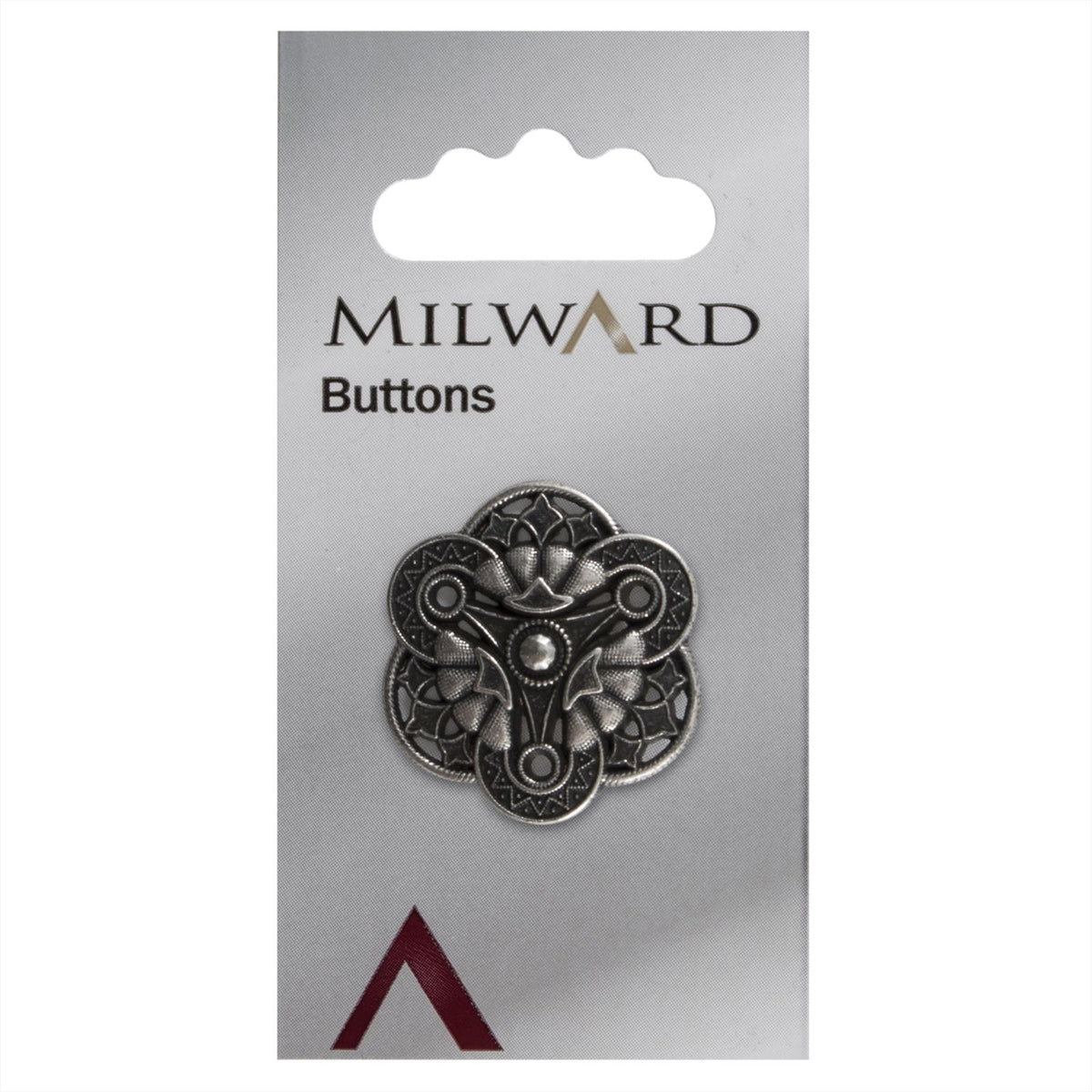 Milward Knoop Metaal Zilver/Zwart 27mm (1 stuk)