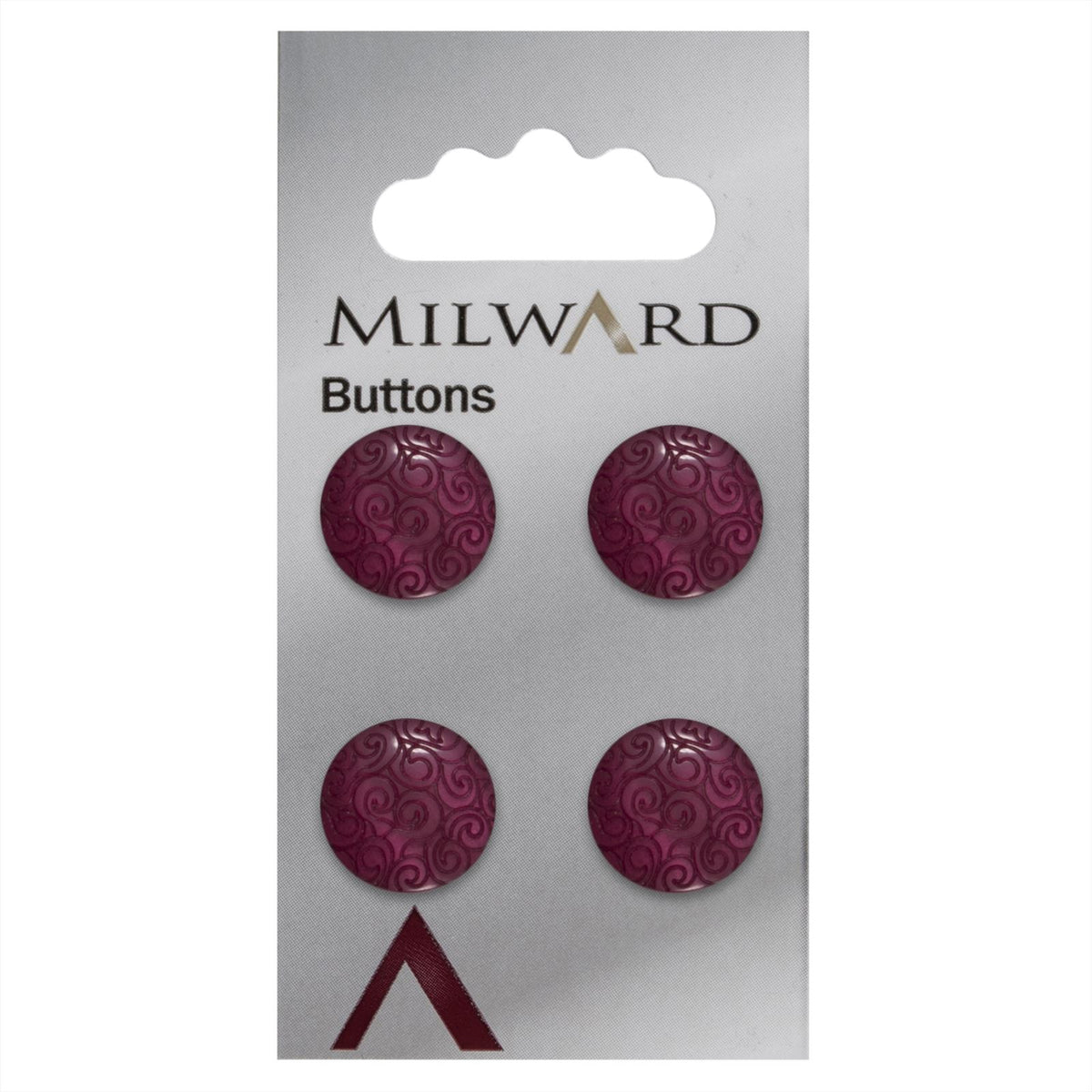 Milward Knoop Paars Glans Met Swirl 15mm (4 stuks)