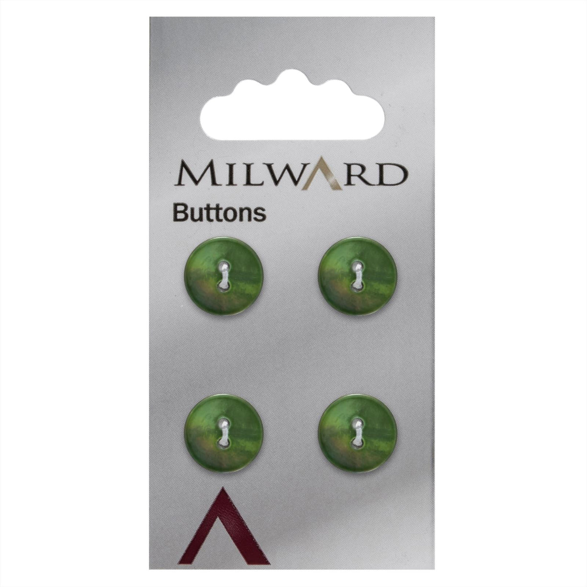 Milward Knoop Parelmoer Groen 12mm (4 stuks)
