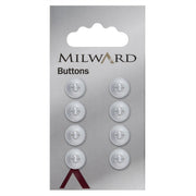 Milward Knoop Parelmoer Wit met Rand 10mm (8 stuks)