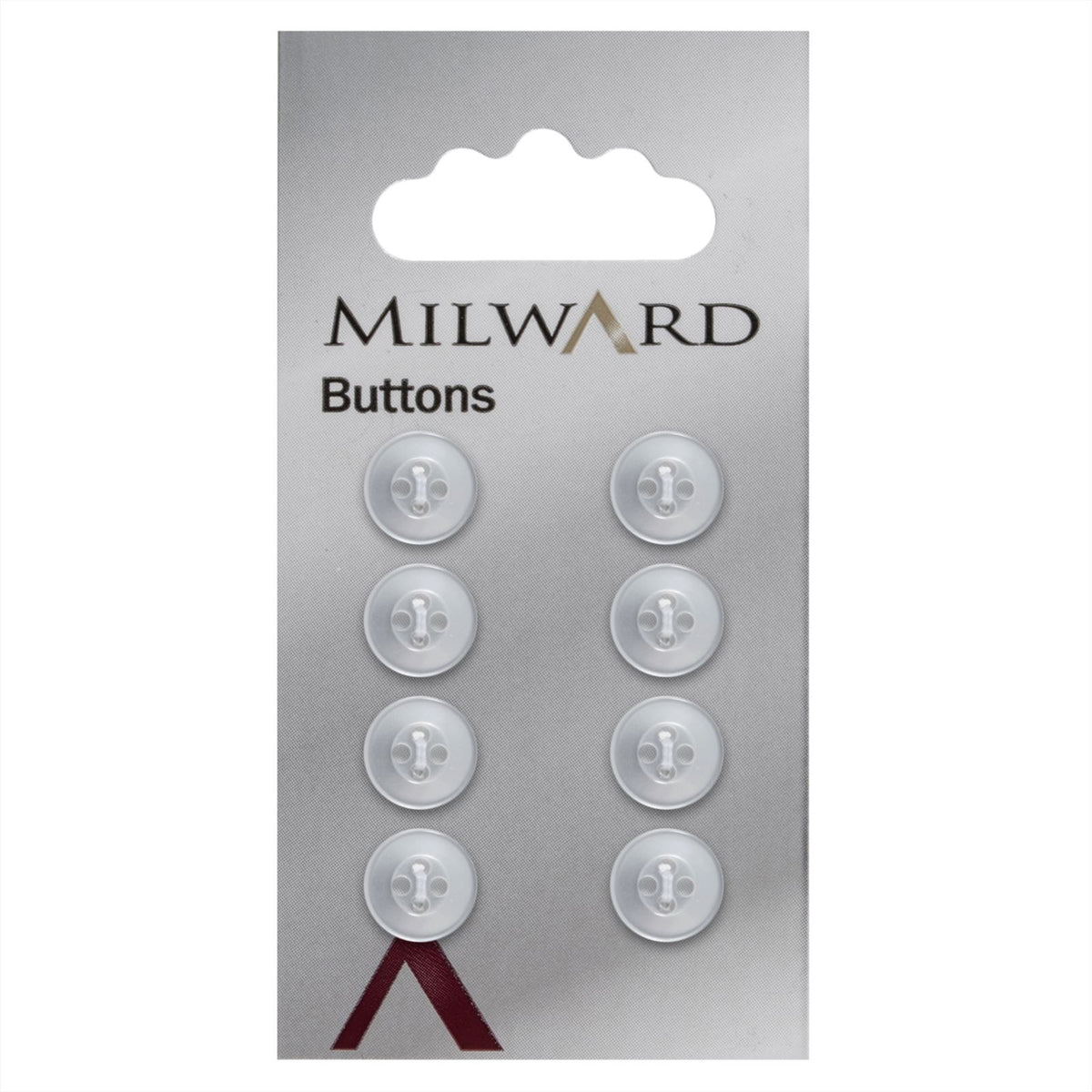 Milward Knoop Parelmoer Wit met Rand 10mm (8 stuks)