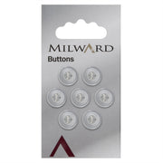 Milward Knoop Parelmoer Wit met Rand 11mm (7 stuks)