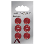 Milward Knoop Rood Met Opstaande Rand 13mm (6 stuks)