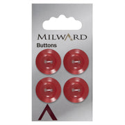 Milward Knoop Rood Met Opstaande Rand 19mm (4 stuks)