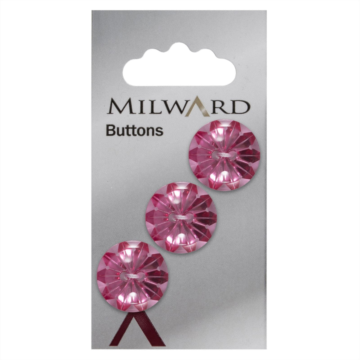 Milward Knoop Roze Ster 17mm (3 stuks)