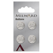 Milward Knoop Transparant met Bloemenwerkje 15mm (4 stuks)