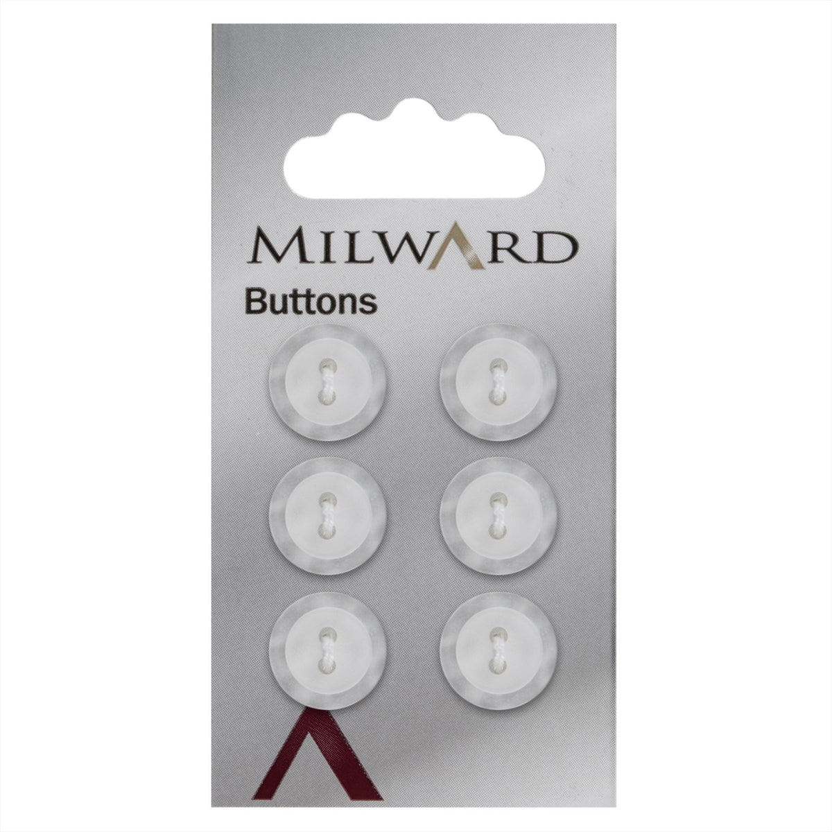 Milward Knoop Wit Met Parelmoer Rand 13mm (6 stuks)