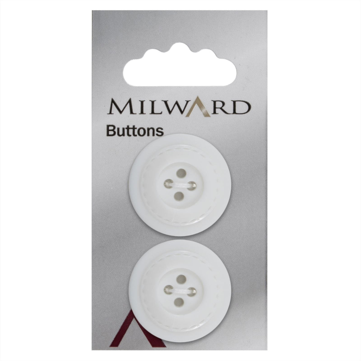Milward Knoop Wit met Werkje 27mm (2 stuks)