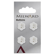 Milward Knoop Witte Bloem 15mm (4 stuks)
