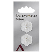 Milward Knoop Witte Bloem 22mm (2 stuks)