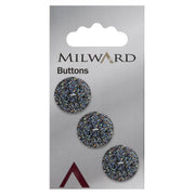 Milward Knoop Zwart/Grijs Glitter 17mm (3 stuks)