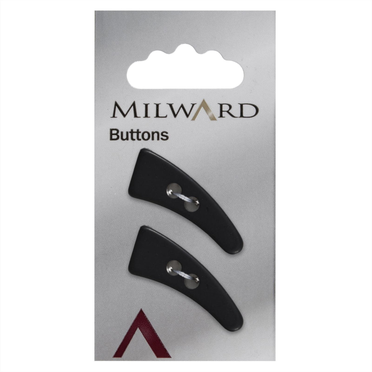 Milward Langwerpige Knoop met Bogen Zwart 22mm (2 stuks)