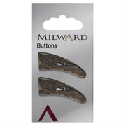 Milward Langwerpige Knoop met Bogen Zwart/Wit/Beige 22mm (2 stuks)