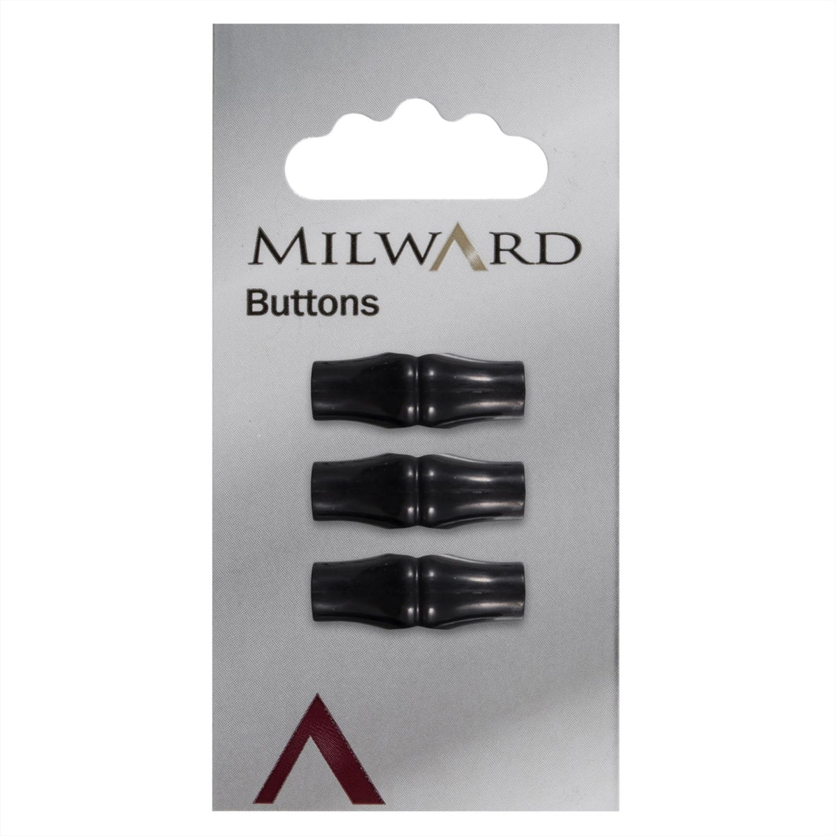 Milward Langwerpige Zwarte Knoop 25mm (3 stuks)