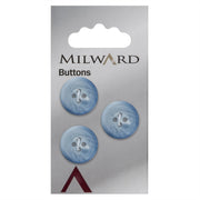 Milward Marmer Knoop Mat Blauw 17mm (3 stuks)
