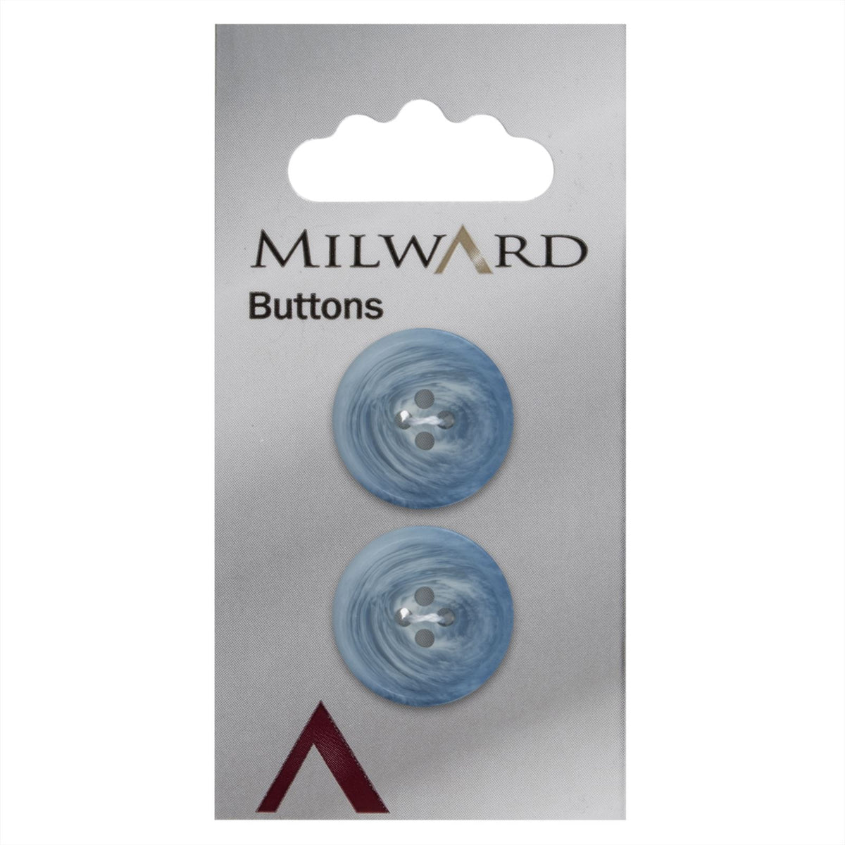 Milward Marmer Knoop Mat Blauw 20mm (2 stuks)