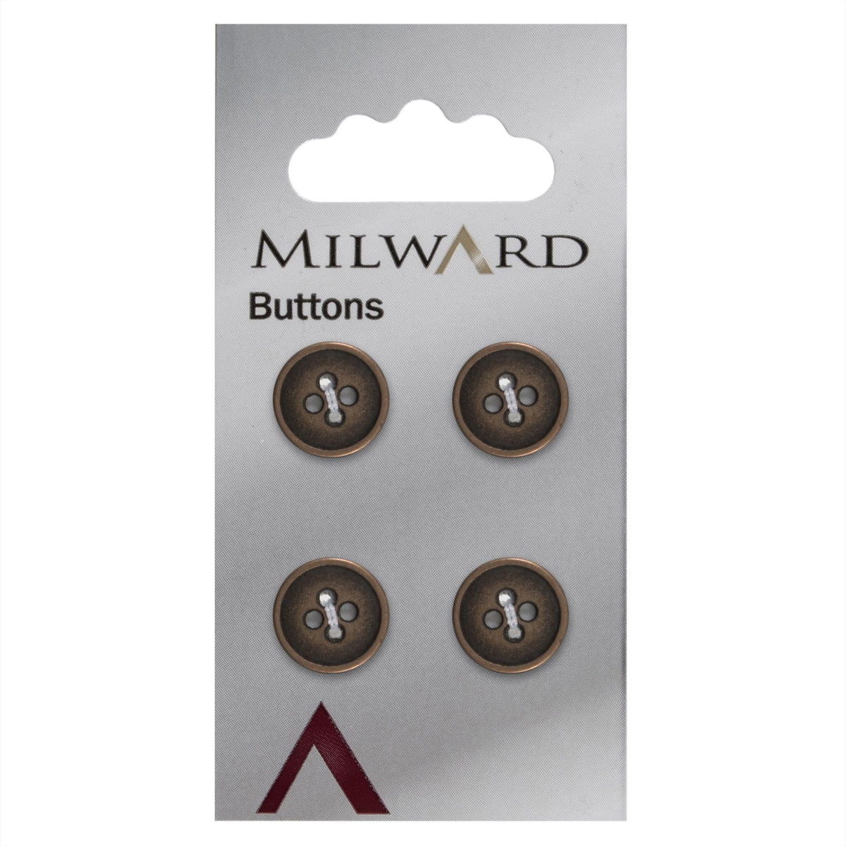 Milward Metalen Knoop Bronskleurig 12mm (4 stuks)