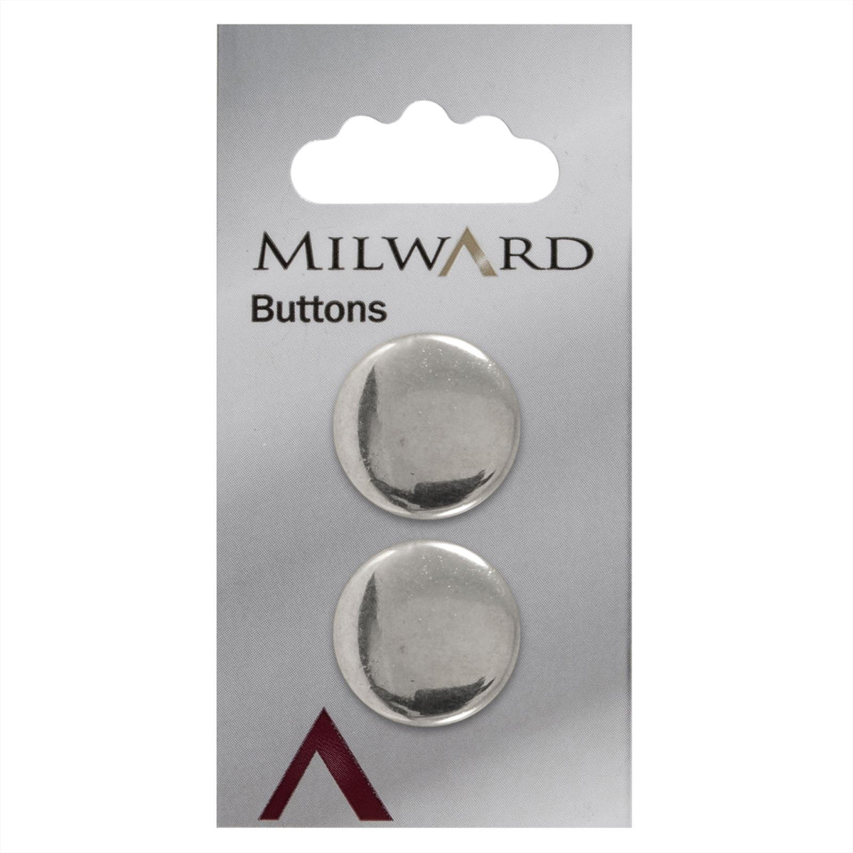Milward Metalen Knoop Zilver 22mm (2 stuks)